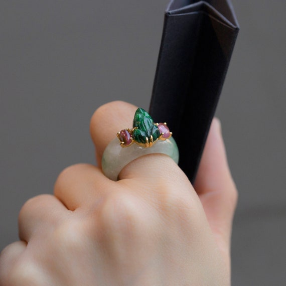 Korean traditional hanbok ring simple jade ring wedding ring(2type)