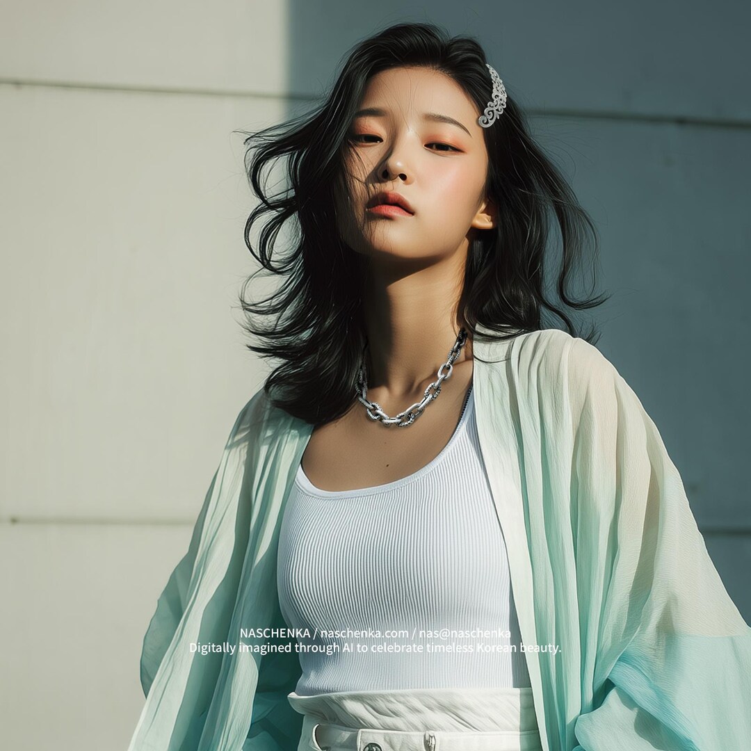 Korean Silver Chain Necklace, Seoul Artisan Jewelry, Chunky