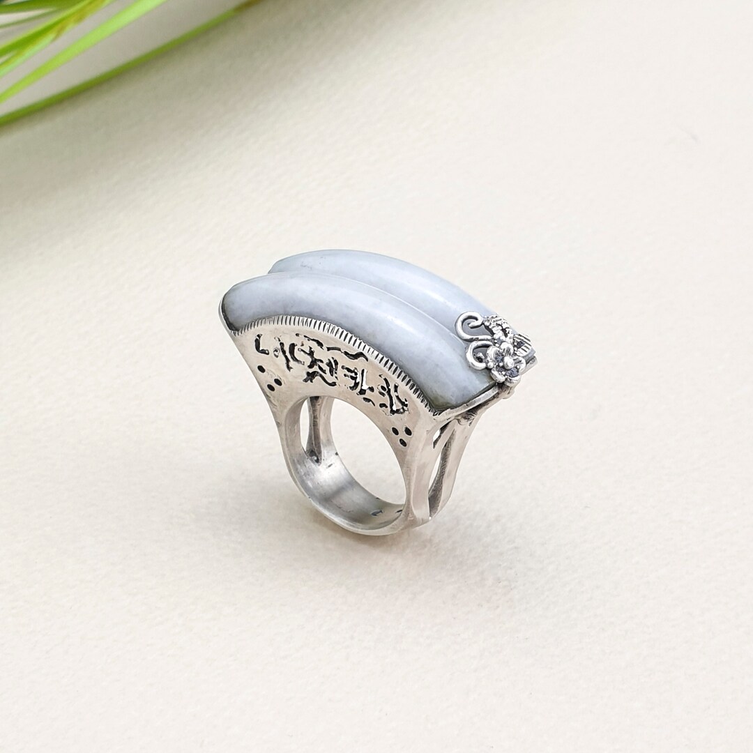 Korea Ring Silver Craft Gemstone Ring by NASCHENKA Your Size Gemstone ...
