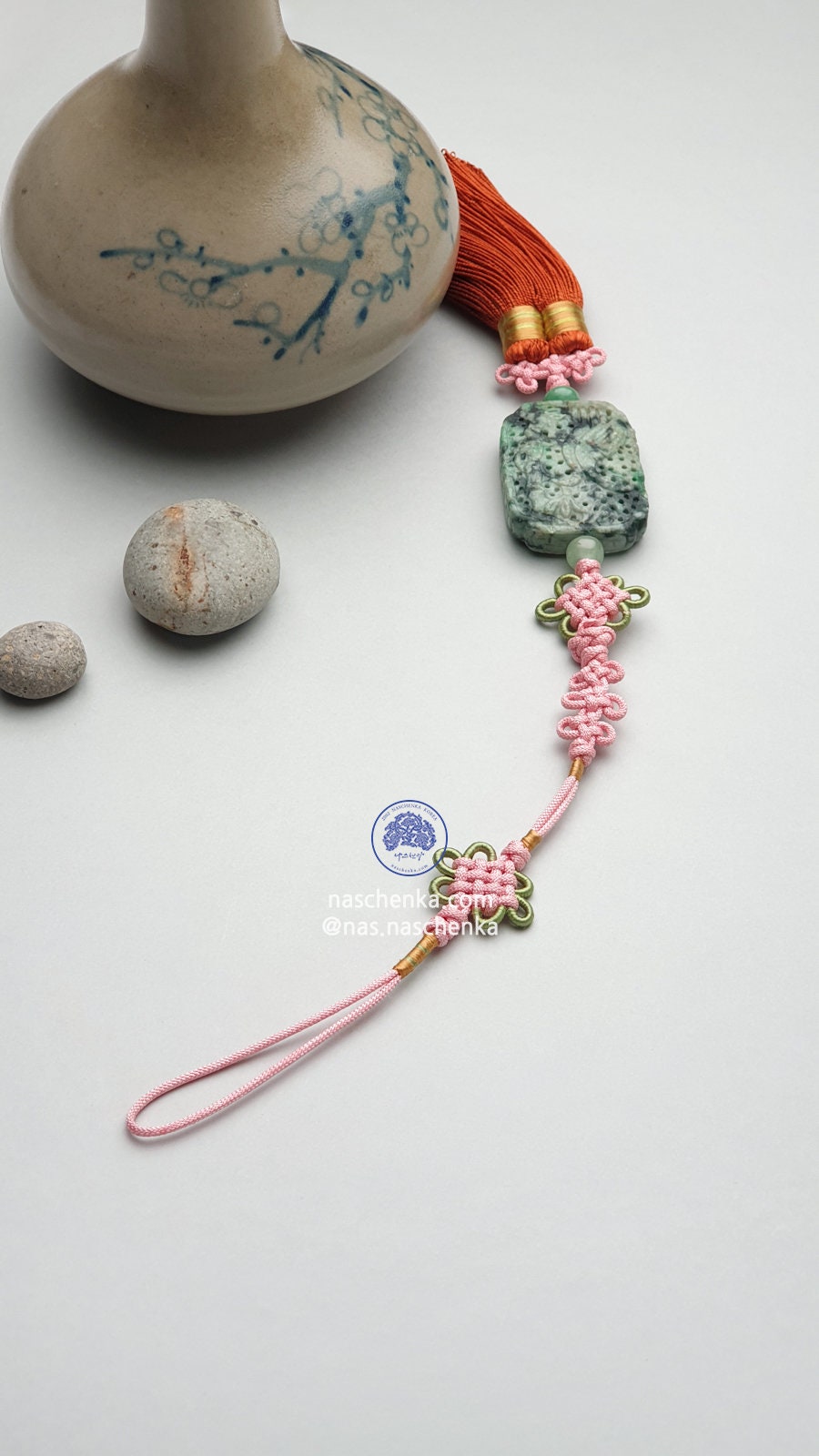 Korea Norigae (노리개) Silk 노리개 Korean Norigae Tassel: Jade