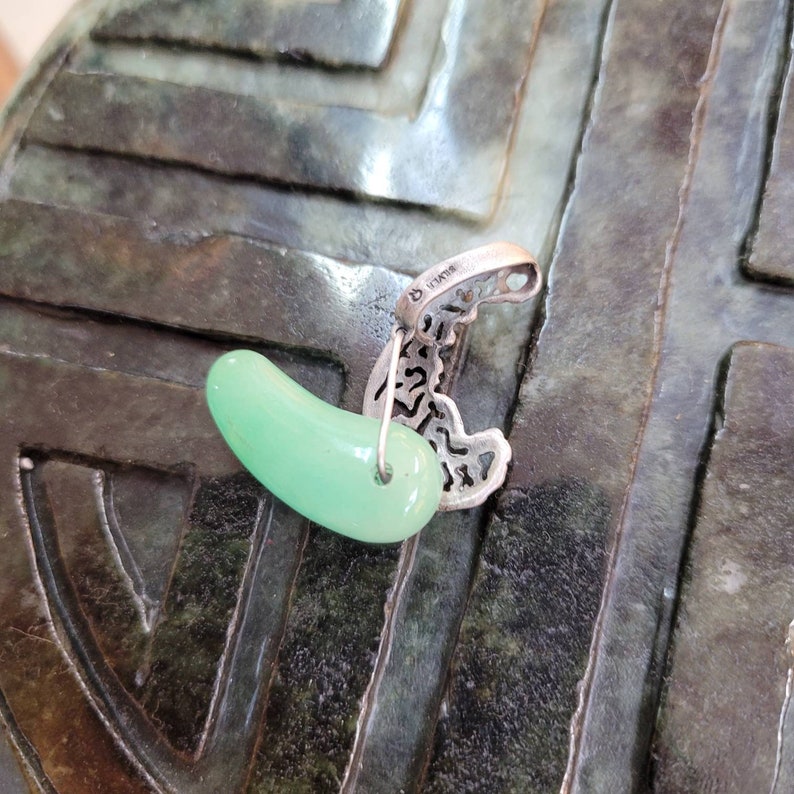 Green Gemstone Pendant Silver Etsy