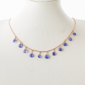 Tanzanite Necklace, 14K Tanzanite Necklace, Gift For Women, Tanzanite Necklace, December Birthstone , Luxury Teardrop Tanzanite Jewelry image 9