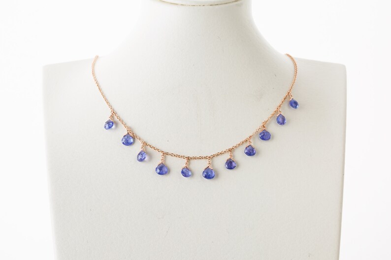 Tanzanite Necklace, 14K Tanzanite Necklace, Gift For Women, Tanzanite Necklace, December Birthstone , Luxury Teardrop Tanzanite Jewelry image 9