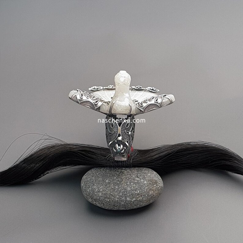 Jade Phoenix Cheopji – Sterling Silver Korean Hairpin, Hanbok Accessory ...