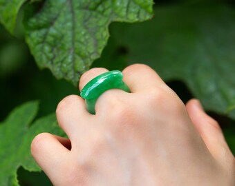 US 7 - 7.5 Seoul Korean hanbok JADE RINGKorean fashion jewelry