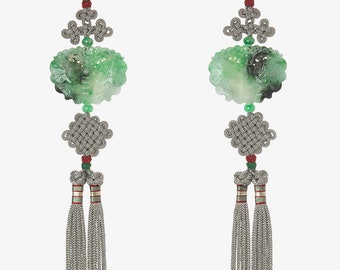 Real Silk Norigae Tassel | Korean Jade Hanbok Accessory