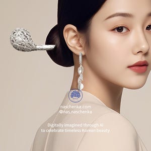 Large Sterling Silver Korean Binyeo Hair Stick – Handmade Traditional Hairpin from Seoul by NASCHENKA