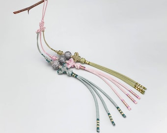 The art of Korea Real Silk Norigae Tassel | Korean Traditional Hanbok Jewelry, Sterling Silver