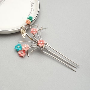 Korean hair pin  Sterling Silver Dwikkoji Hair Stick, Korean Hanbok Jewelry Korean wedding gift