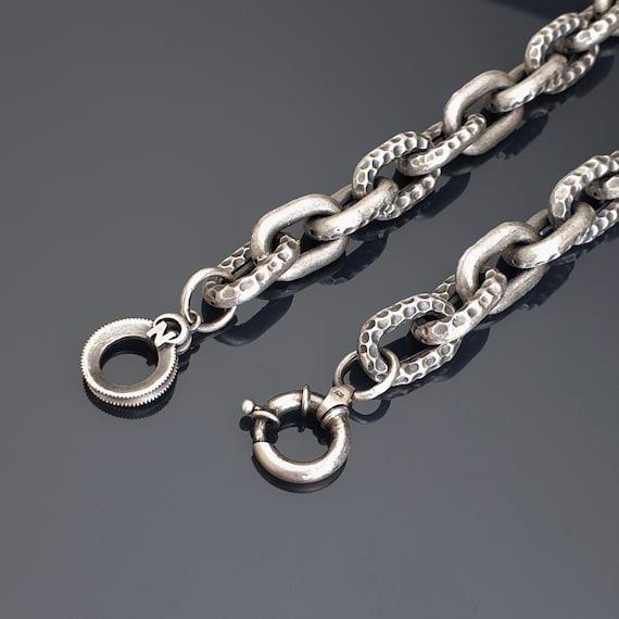 Vintage Chunky Silver Chain Necklace 