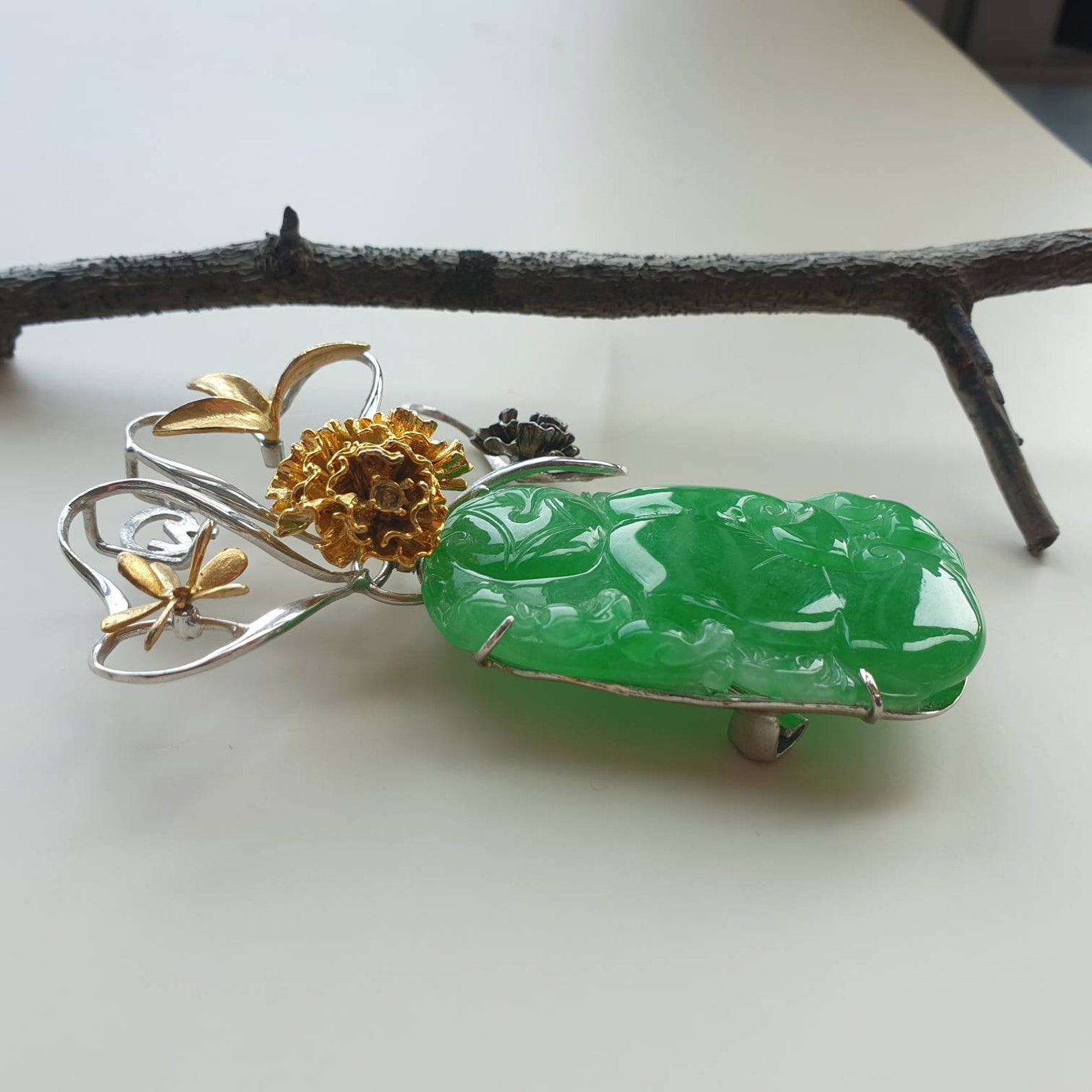 Big jade pendant korean necklace Unique korean pendant korean Etsy