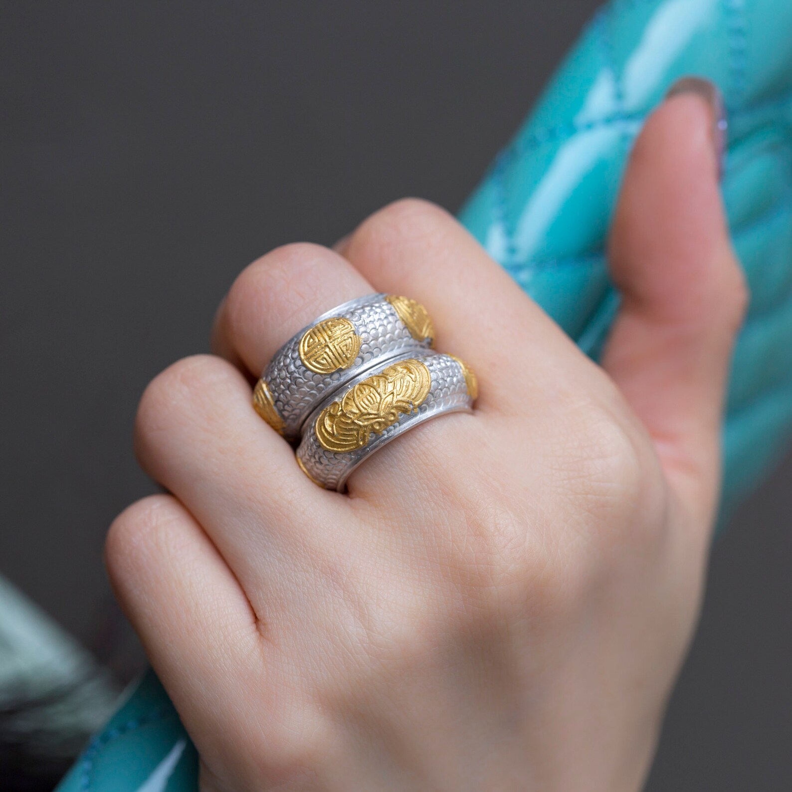 Traditional Korean Ring Set Korean Wedding Ring Engagement Etsy