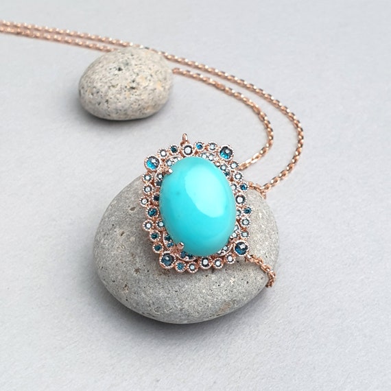 Seoul Authentic Turquoise Necklace Gold Korean Handmade Jewelry