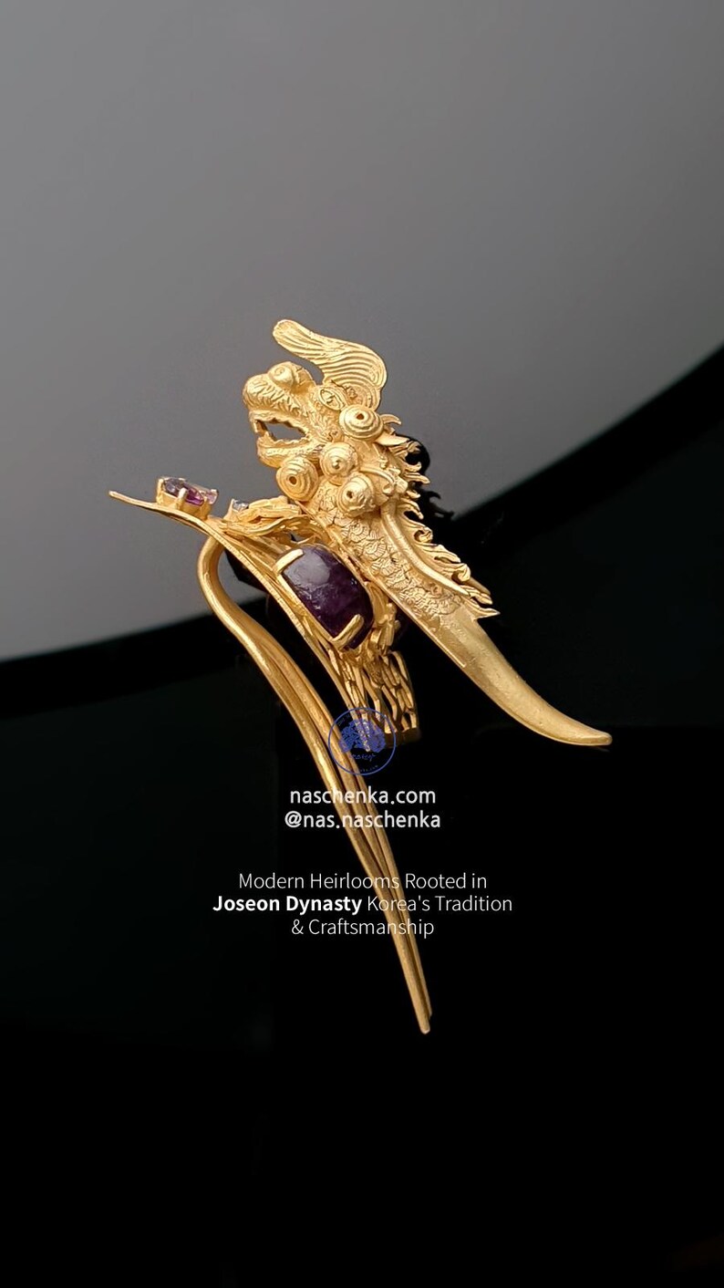 Sterling Silver Dragon Cheopji – Traditional Korean Bridal Hanbok Hair ...