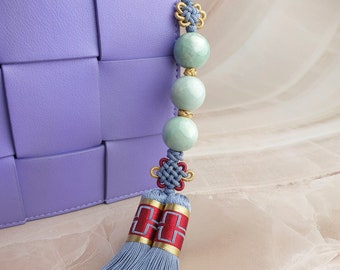 Traditional Korean Samcheonju Jade Norigae – Featured in Folk Art, Crafted with Jade and Silk