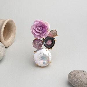 Gemstone Brooch Craft Fashion Jewelry Lovers Natural tourmaline and pearl silver Brooch pendant,Exclusive Brooch Gems