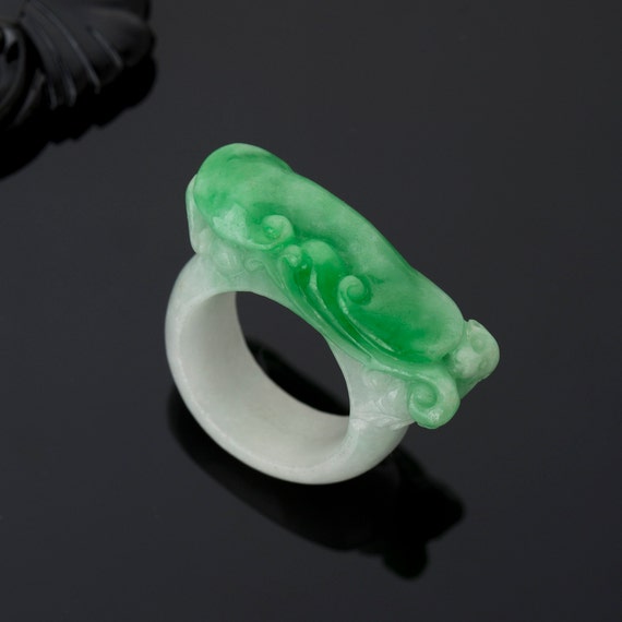 Jadeite Ring Thumb Ring/pendant US Size 9 1/4 Natural Grade A Jade  Translucent Icy Greenmoss in Snow Jadeite Ring, Jade Band, Burma Jade - Etsy