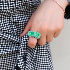 jade jewelry, rings, thumb rings Genuine Green Jade Band Ring US 10.5  hanbok rings jade ring, mans band ring, jade ring for manNASCHENKA