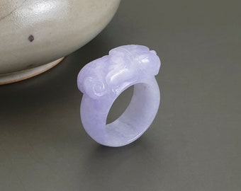 Lavender Jadeite Ring, Sterling Silver Band, Handmade Jade Jewelry