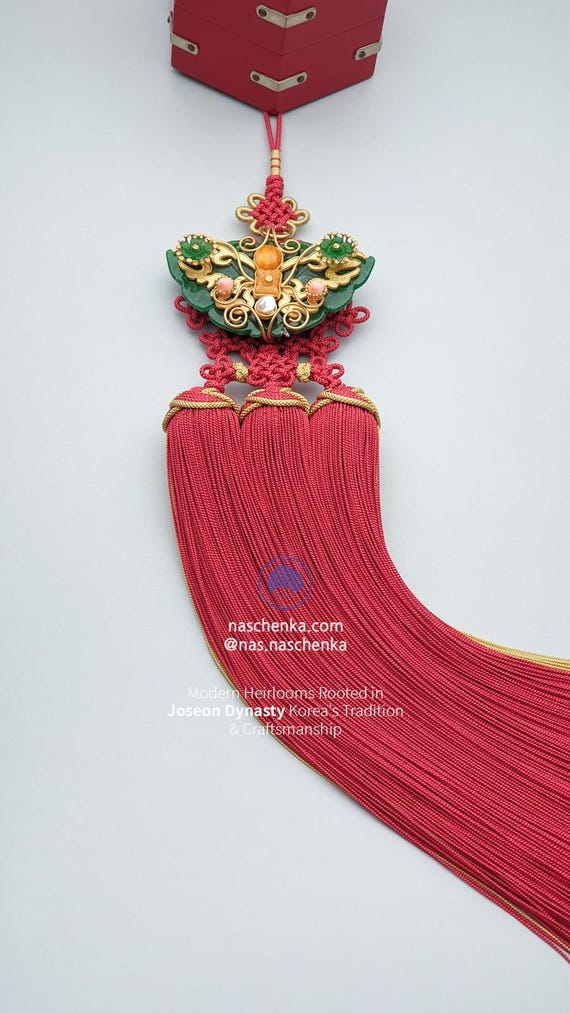 Real Silk Norigae Tassel | Korean Traditional Natural Jade