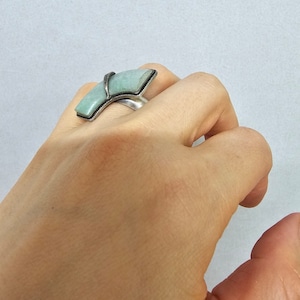 Silver craft gemstone Ring by NASCHENKA • Your size Gemstone Ring •  Hanbok ring • Best Gift • Anniversary Gift  • Korea ring