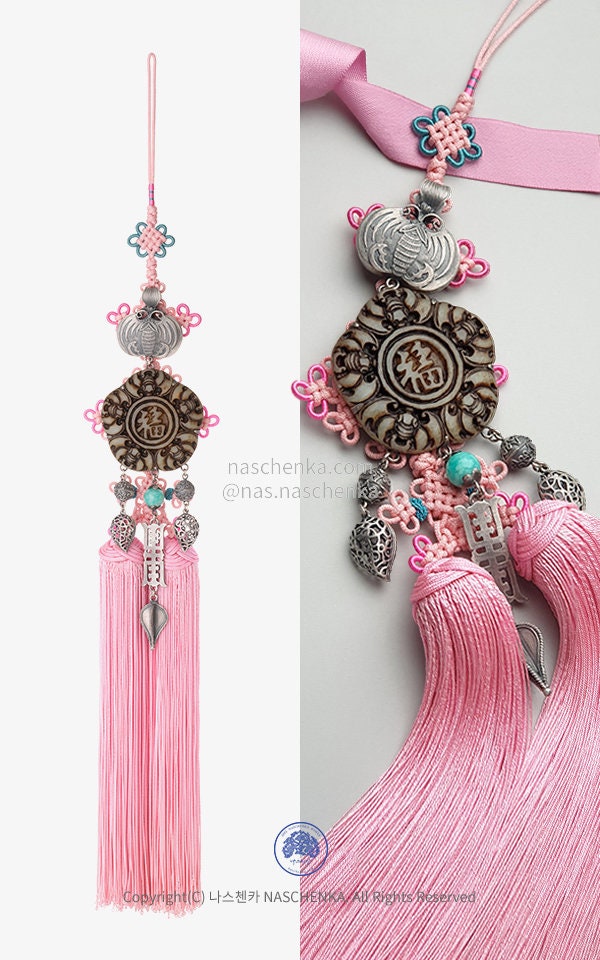 Korea Norigae (노리개) Silk 노리개 LIMITED Pink Silk & Silversmith