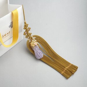 The art of Korea Real Silk Norigae Tassel | Korean Traditional Hanbok Accessory, Natural Jade Charm