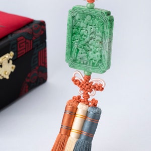 LIMITED Korean Silk Jade Norigae - High quality Korean Traditional Handmade Triple Silk NASCHENKA Tassel Hanbok Accessory Luck