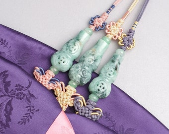 Seoul norigae tassel jade NASCHENKA Traditional Korean silk fabric Handmade hanbok accessories norigae tassel NASCHENKA