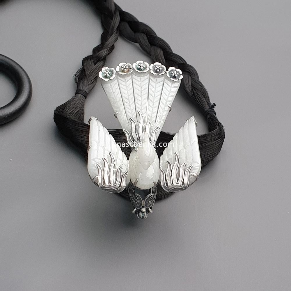 Jade Phoenix Cheopji – Sterling Silver Korean Hairpin, Hanbok Accessory ...