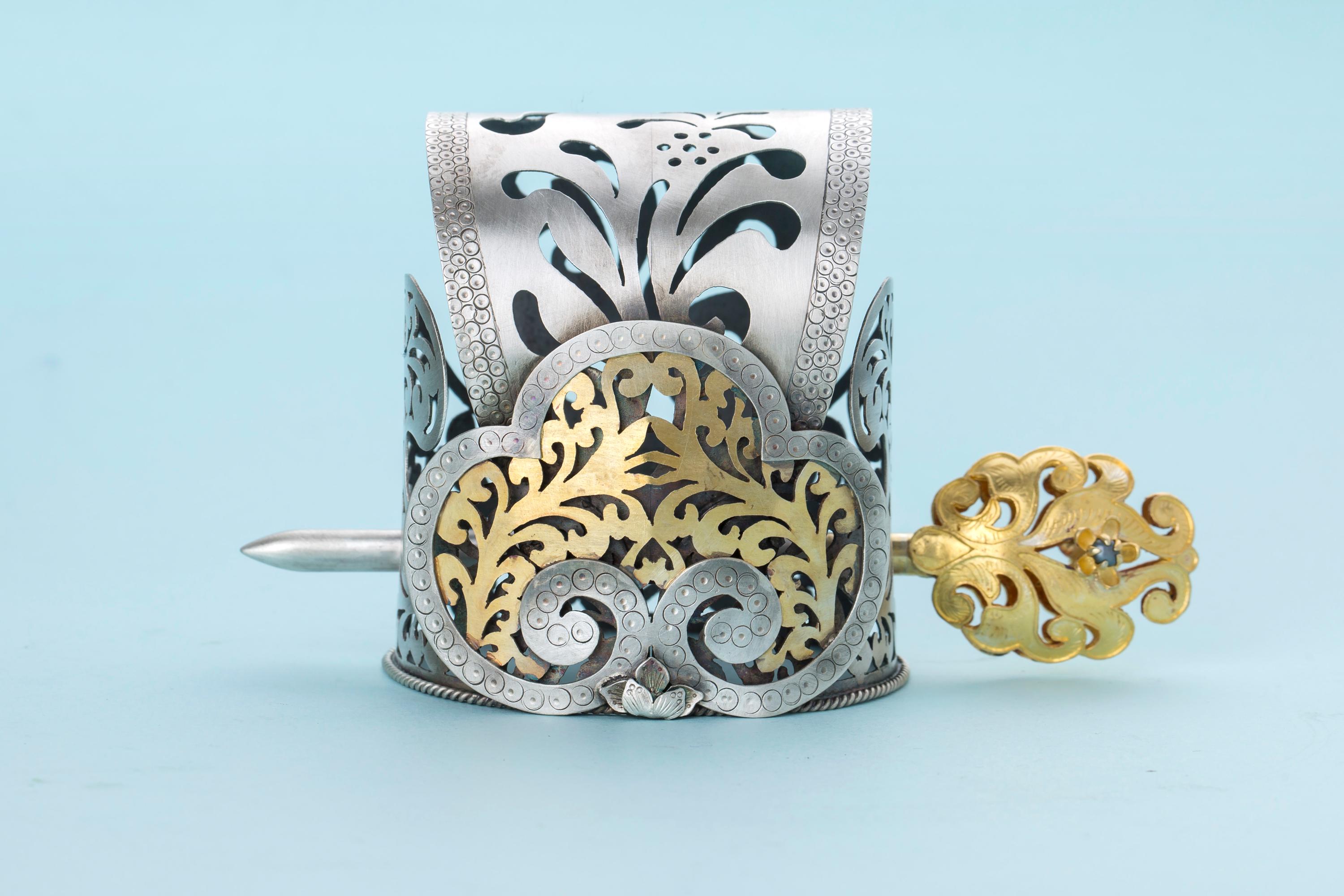 NASCHENKA Joseon Royal Crown Ornament | Korean Traditional King or Prince Hair Accessory | Handmade Chosun Dynasty Jewelry