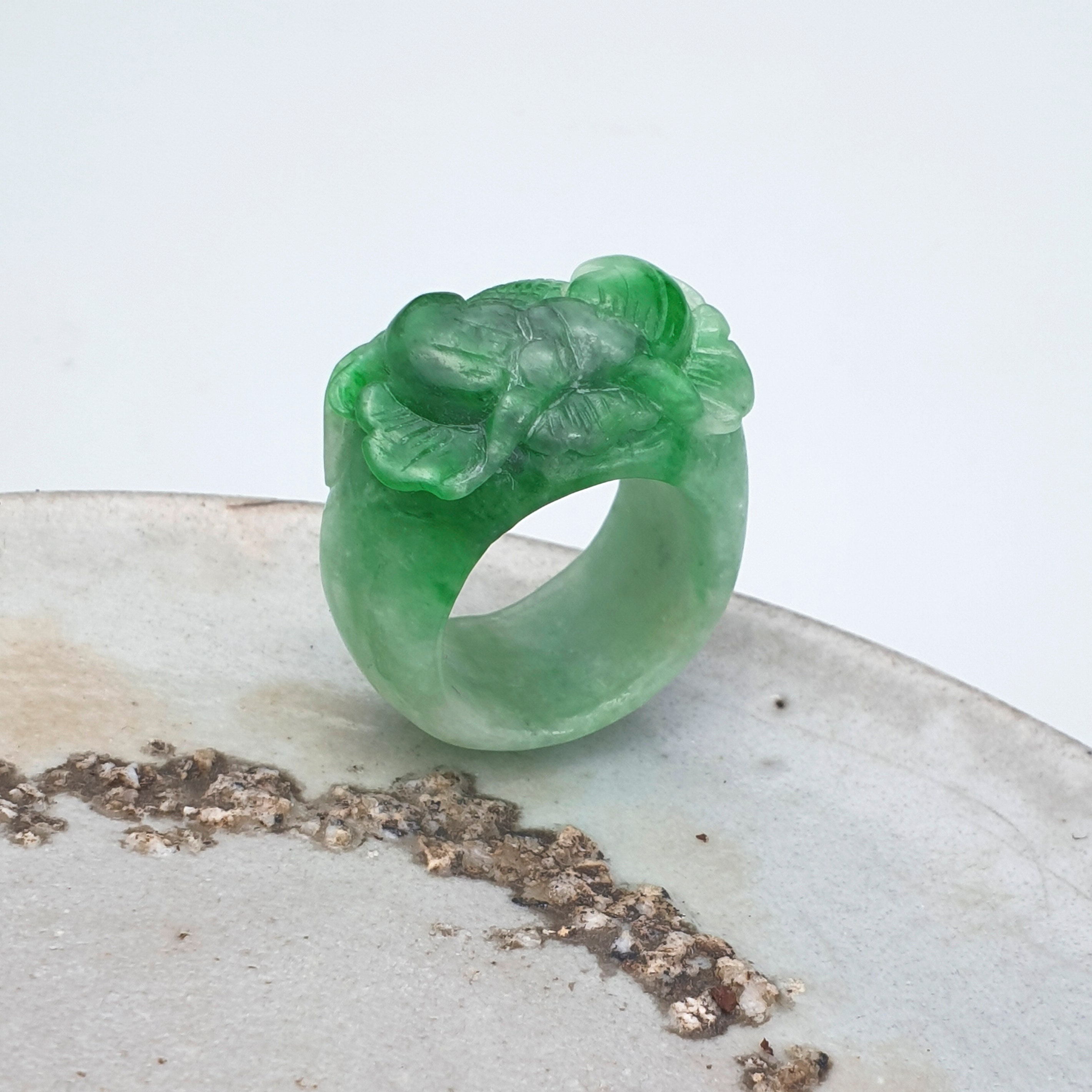 Jade jewelry rings thumb rings Genuine Green Jade Band Ring Etsy
