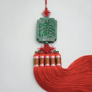 Norigae High quality Jade Norigae Korean Silk Jade Norigae - High quality Korean Traditional Handmade Triple Silk NASCHENKA Hanbok Accessory