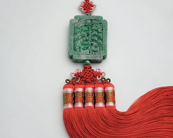 Real Silk Norigae Tassel | Korean Jade Hanbok Accessory, Handmade Knot Detail