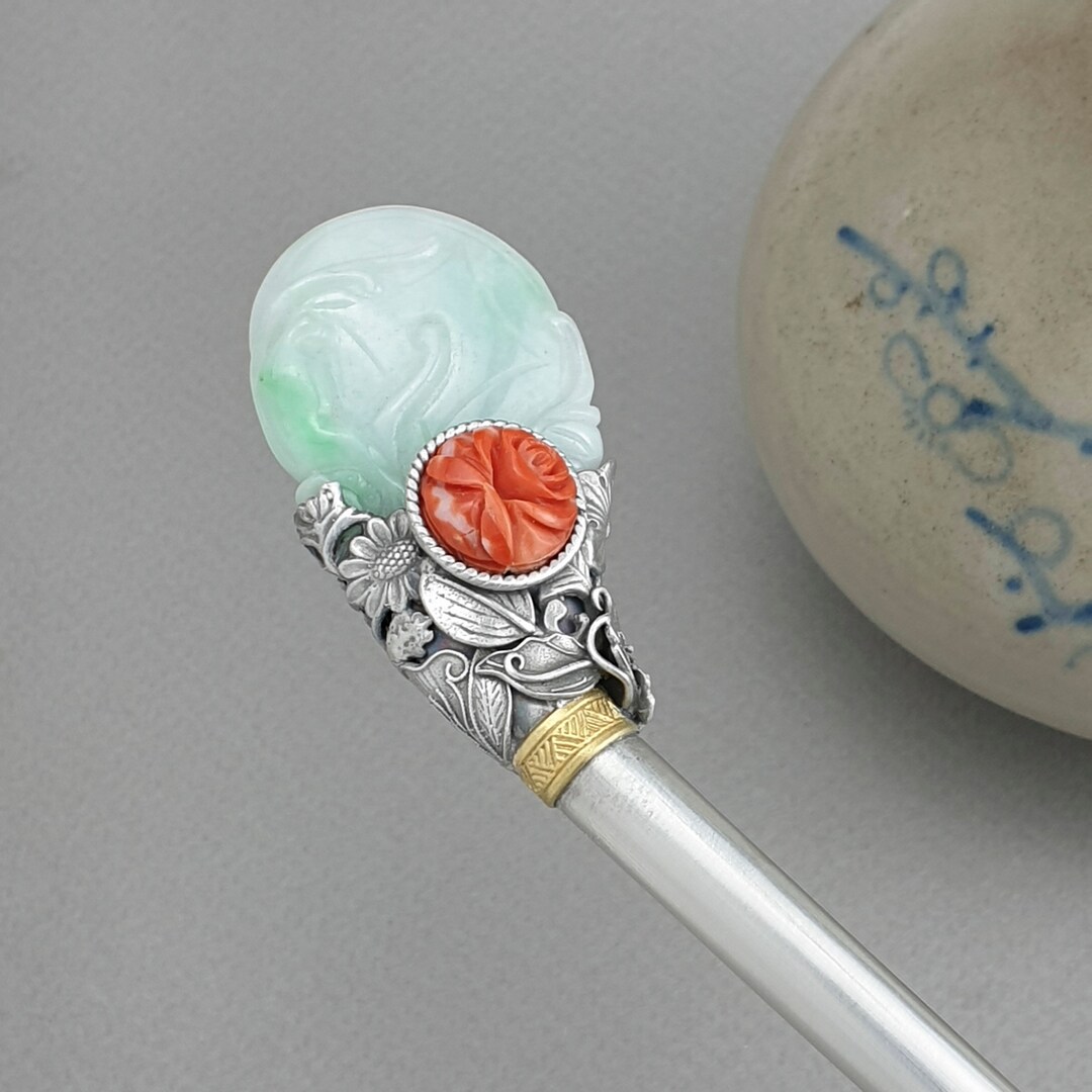 Korean Hair Handcrafted Sterling Silver Binyeo Seoul NASCHENKA Korean Hair Handcrafted Sterling Silver Binyeo Seoul NASCHENKA