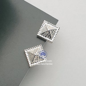 Silver earrings ,  Seoul Korea Carved Earrings. Handmade Korea Silver art Jewelry. Gift for Her , dangle earrings NASCHENKA