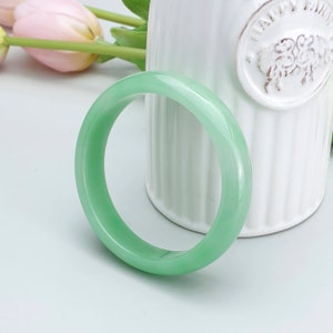 55 mm Green Jade Bangle (12mm), Green Jade Jadeite Bangle Bracelet, real jade bangle, Myanmar Burmese Bangle