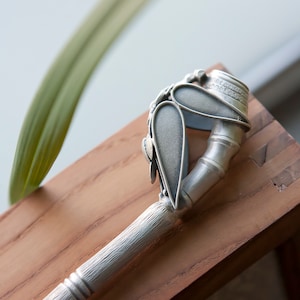 Seoul NASCHENKA Traditional Korean hanbok long handmade hair stick pins with silver binyeo 비녀Korean fashion jewelry