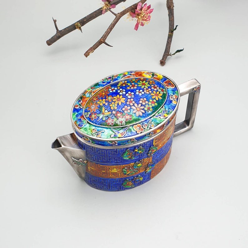 Korean Silver Crafted Kettle and Tea Set Water Kettle Etsy