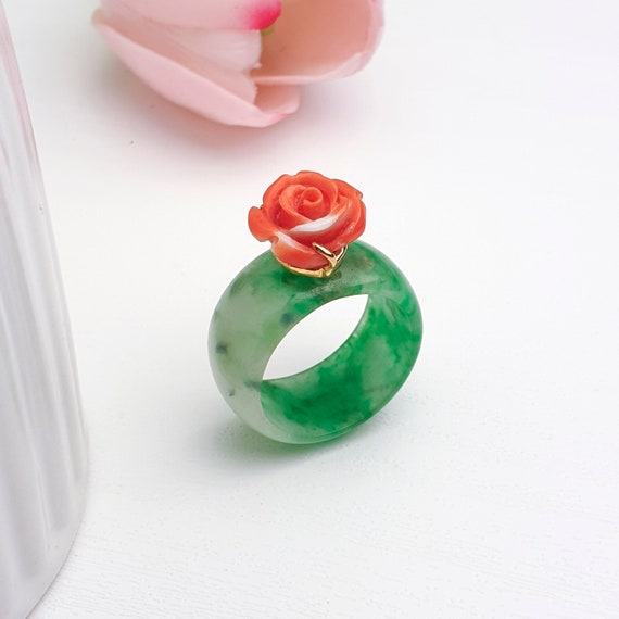 New Trendy Chinese Style White Imitation Jade Lotus Flower Copper Ring  Adjustable Birthday Party Favor Banquet Jewelry - AliExpress