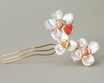 Seoul korea wedding jewelry white pearl hanbok hair pin wedding present korea precious authentic jewelry,  binyeo, hair stickNASCHENKA 뒤꽂이