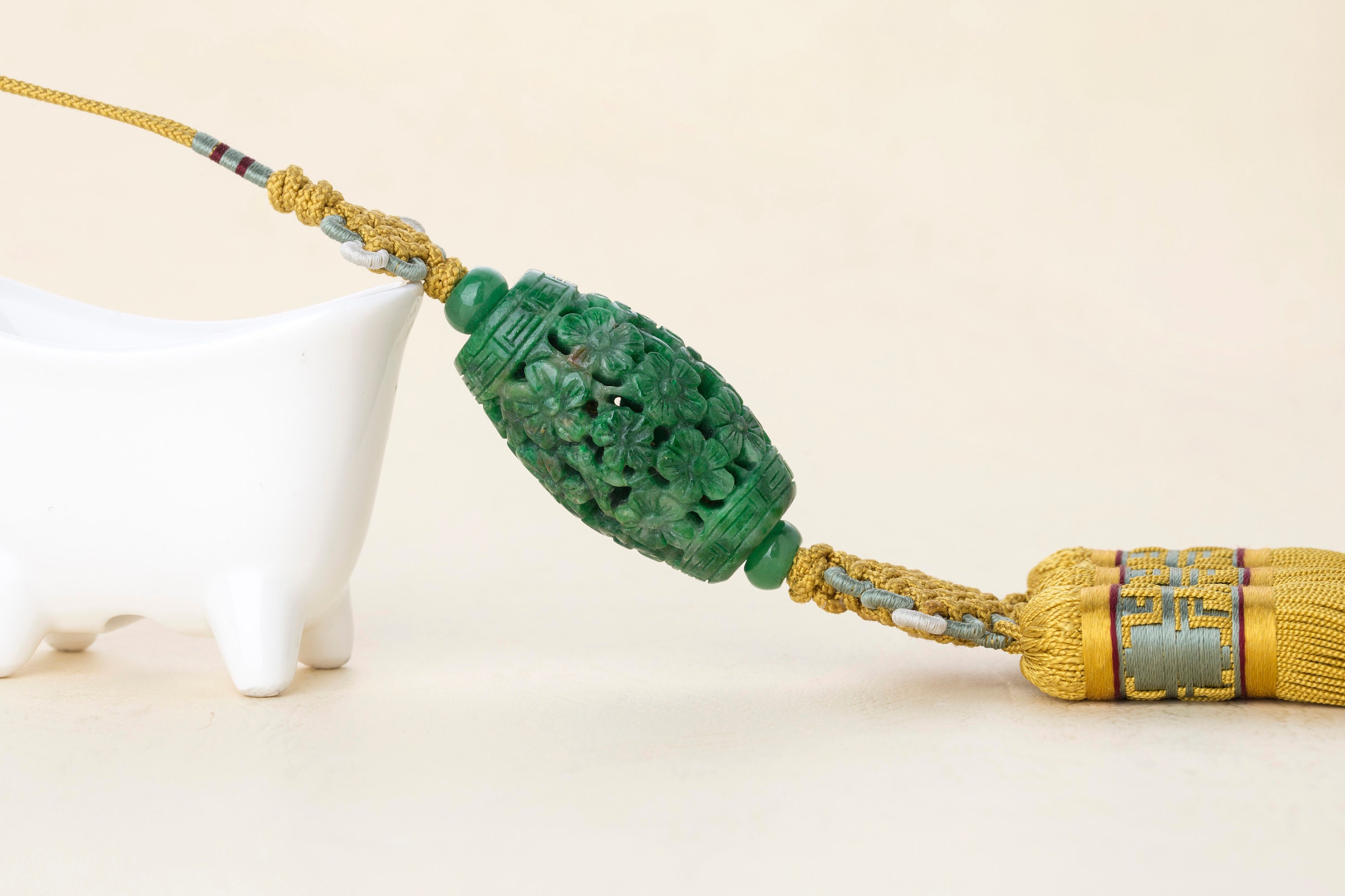 Real Silk Jade Norigae Tassel | Korean Traditional Hanbok Accessory