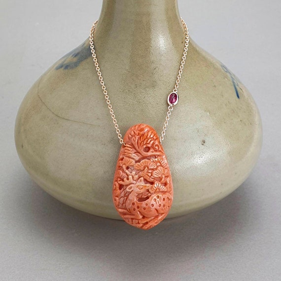 Seoul Women Accessories Jewelry Necklace Coral Necklace Vintage