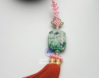 Korea Norigae (노리개) Silk 노리개 Korean Norigae Tassel: Jade