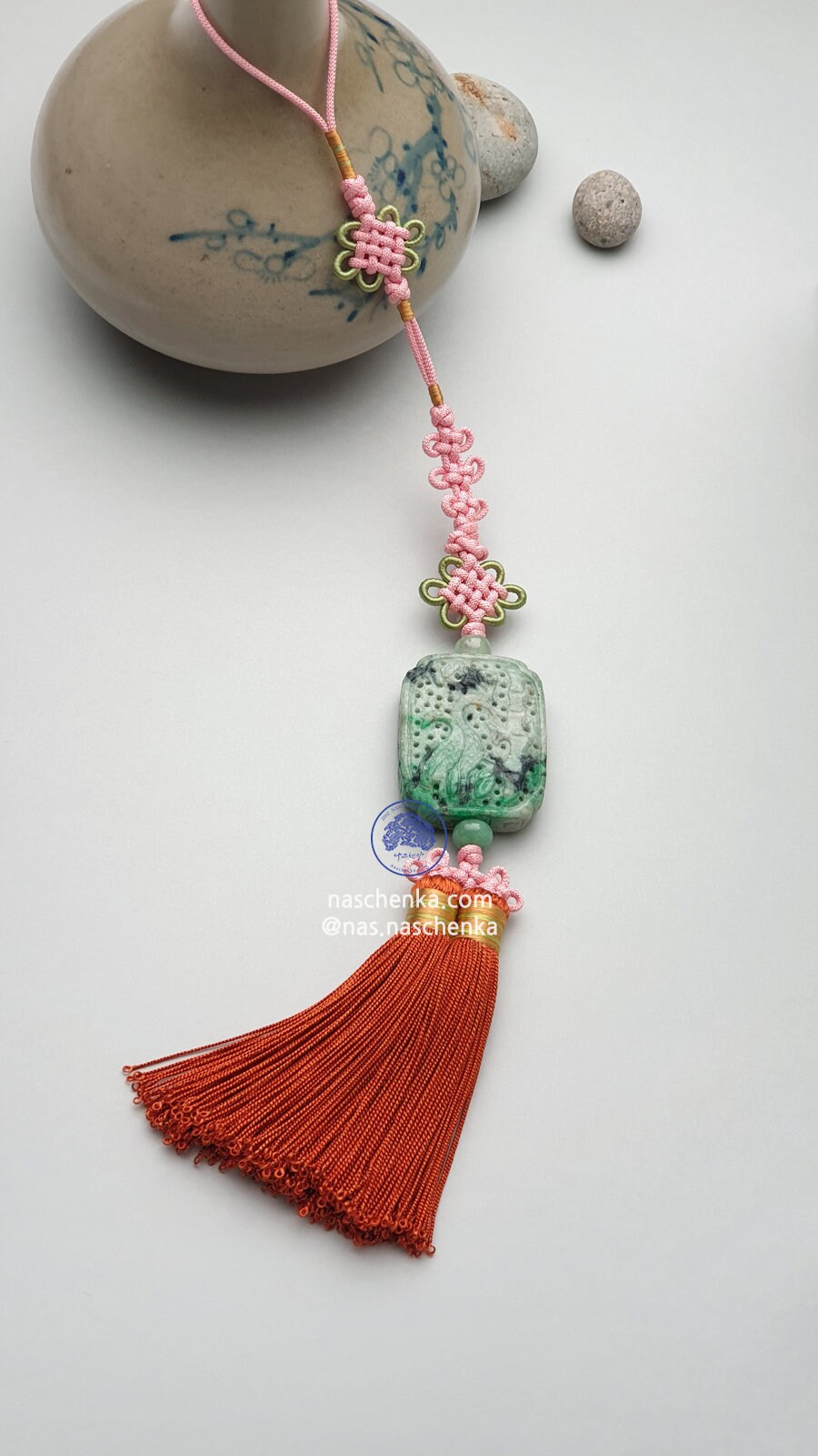 アクセサリー norihiko Korea Norigae (노리개) Silk 노리개 Korean Norigae Tassel: Jade