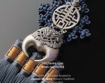 Sterling Silver Tiger Claw Norigae | Korean Protection Charm