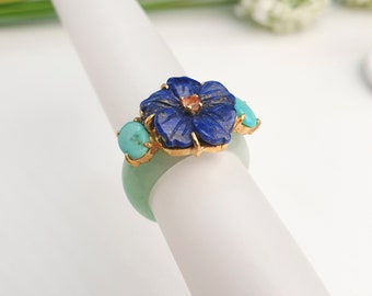 Seoul NASCHENKA Traditional Korean Hanbok stone jade ring for women and mens wedding band ring moms anniversary giftKorean fashion jewelry