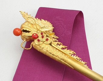 Korean hair binyeo Royal Dragon Binyeo , Traditional Korean hanbok Joseon Dynasty dragon binyeo silver 비녀 NASCHENKA