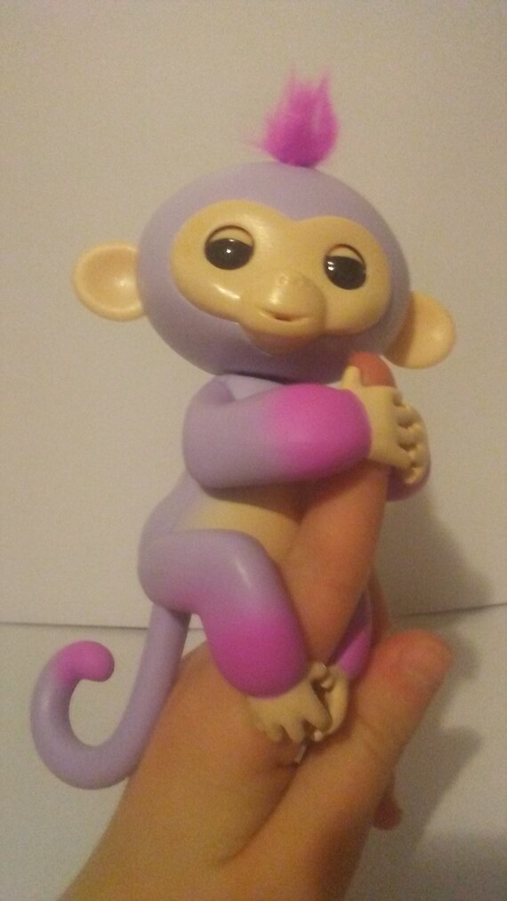 Vintage Fingerling Purple Monkey W/ Pink Hair Battery Operated Etsy