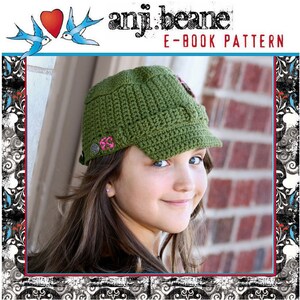 Crochet Pattern Military Style Hat by anjibeane PDF instant download